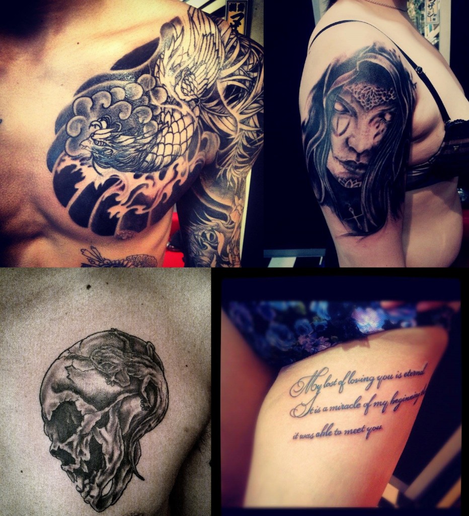 様々なデザインのタトゥー